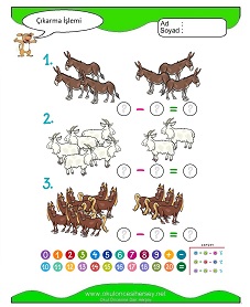 Çıkarma İşlemi Çalışma Sayfaları